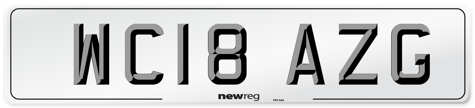 WC18 AZG Number Plate from New Reg